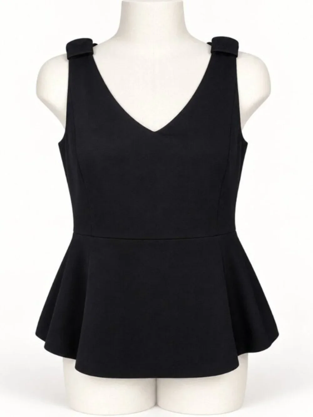 Kate Spade New York Black Bow Back Peplum Tank Top